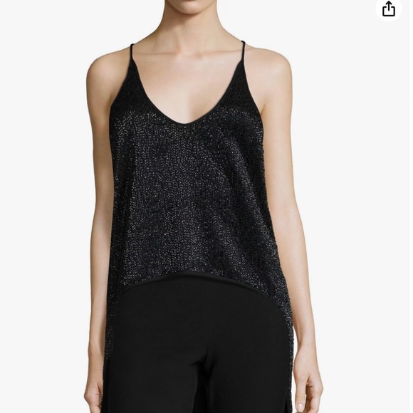 Halston Heritage Black Sparkle Tank Top - Picture 1 of 9